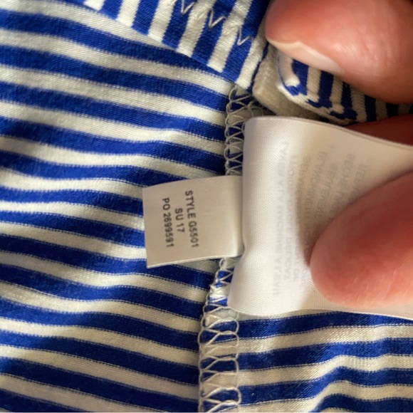 J. Crew off the shoulder ruffle bodysuit Blue and white striped - XS - NWT - Picture 5 of 8